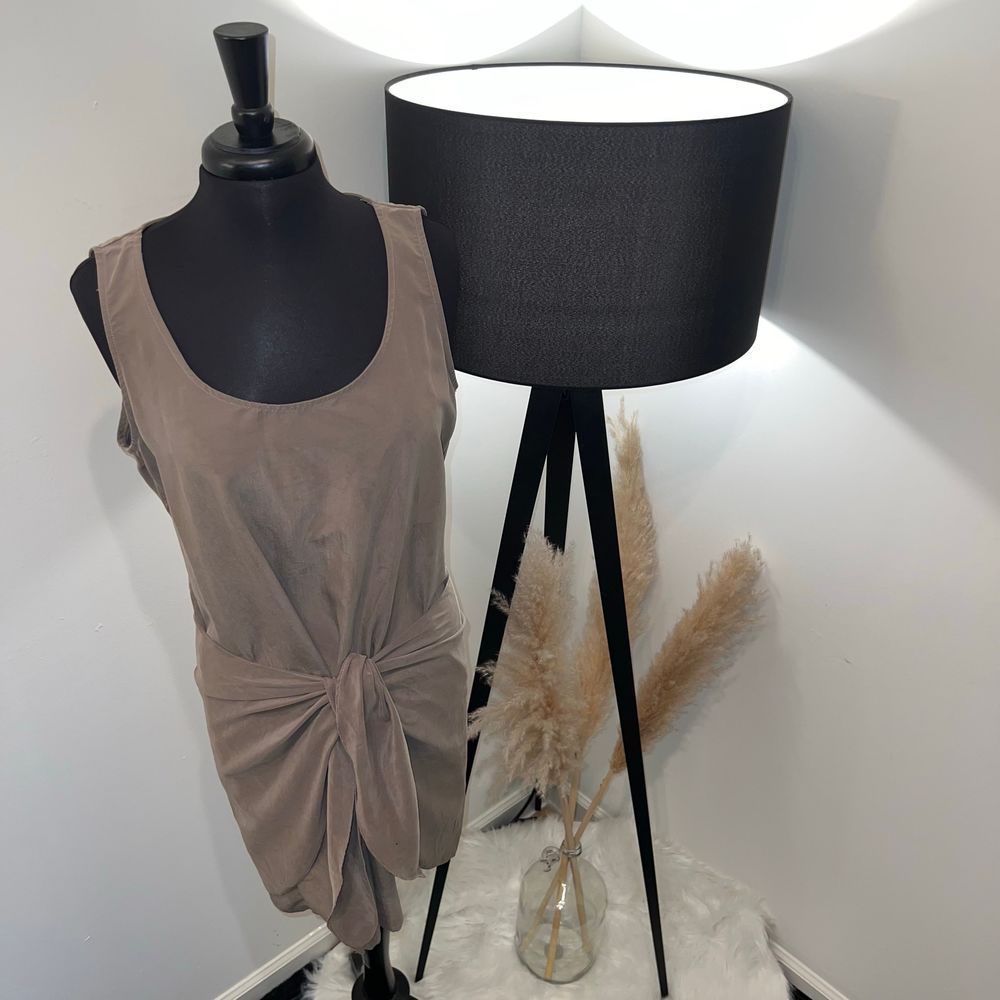 DREW Silky Olive Green Wrap Dress Size Large